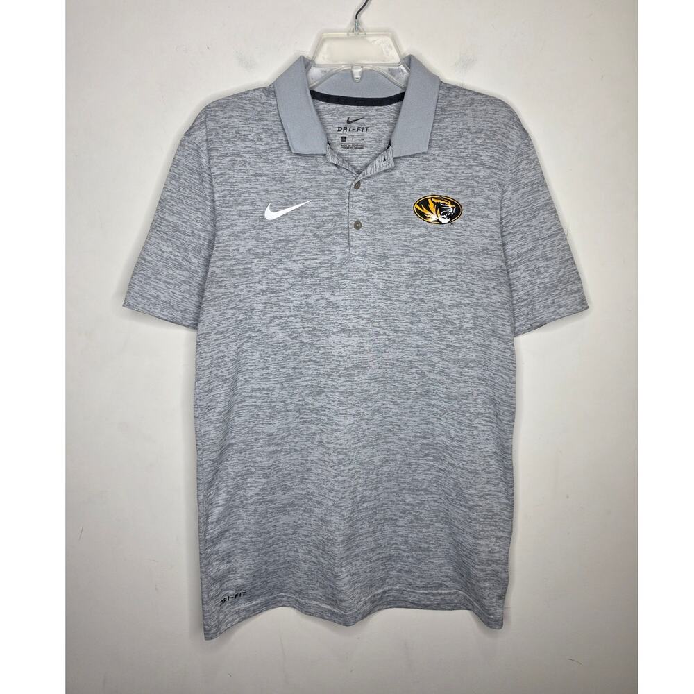 Nike University Missouri Mizzou Tigers grey short sleeve polo shirt - small